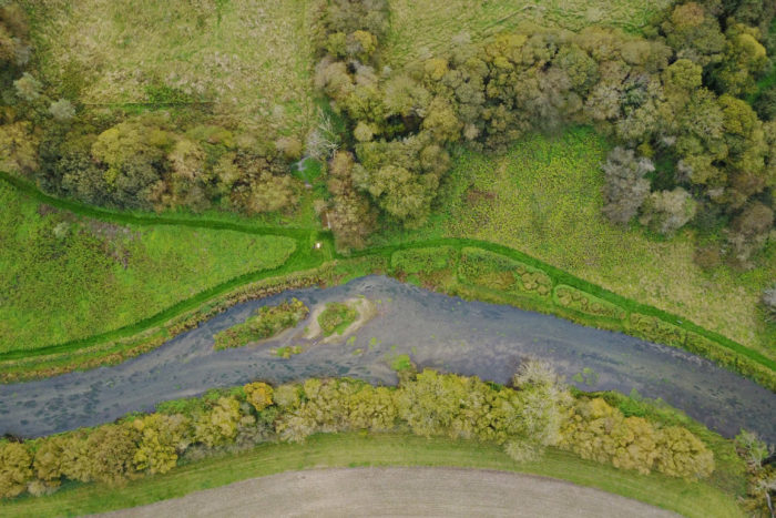 Aerial sparkling streams, credit Town & Manor of Hungerford