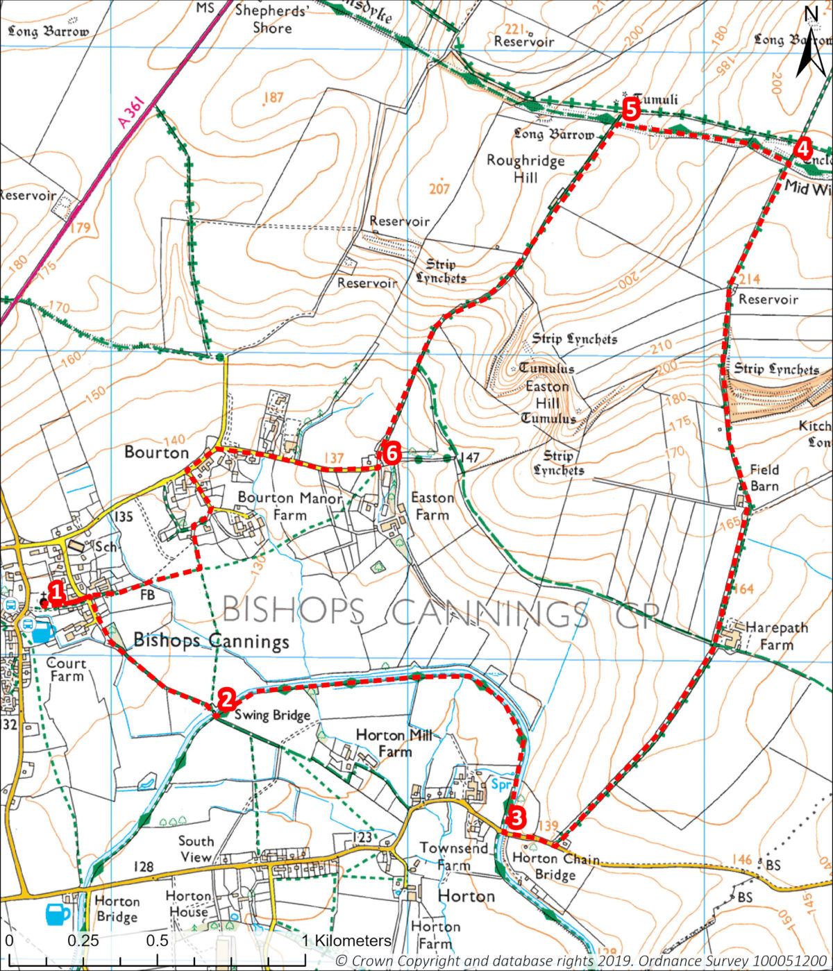 Bishops Cannings map
