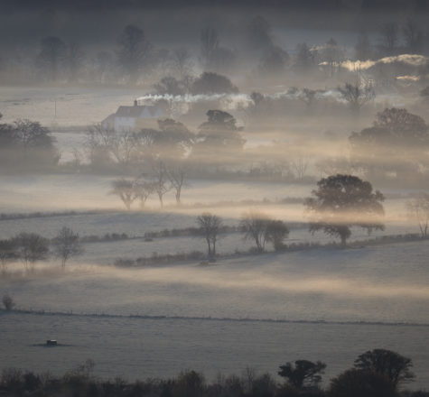 Misty dawn from Adams Grave nr Wilcot Vale of Pewsey, Dave Gray 2010