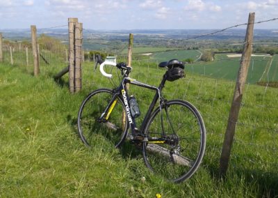 Cycling Inkpen Hill, Ann Shepley